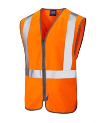 LEO WORKWEAR EGGESFORD ISO 20471 Cl 2 Railway Zip Waistcoat